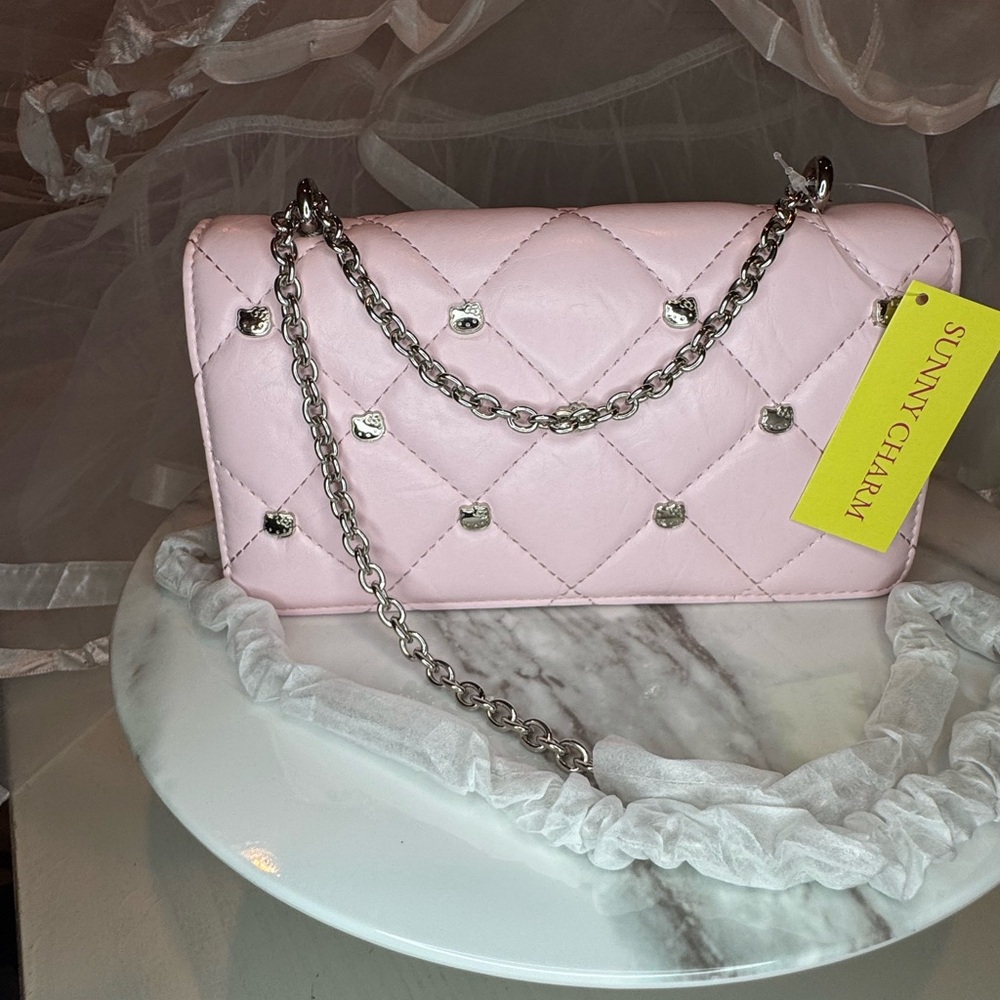 Hello Kitty Pink Monogram Quilt Designer Chain Bag